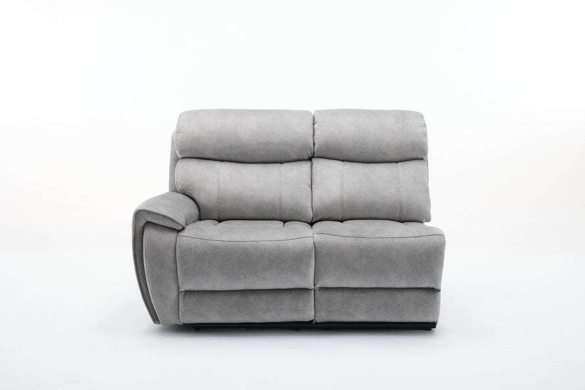 Amber Fabric Electric Recliner Modular Corner Sofa - Silver