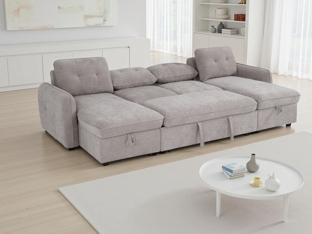 Grayson Sofabed Beige U Shape Corner
