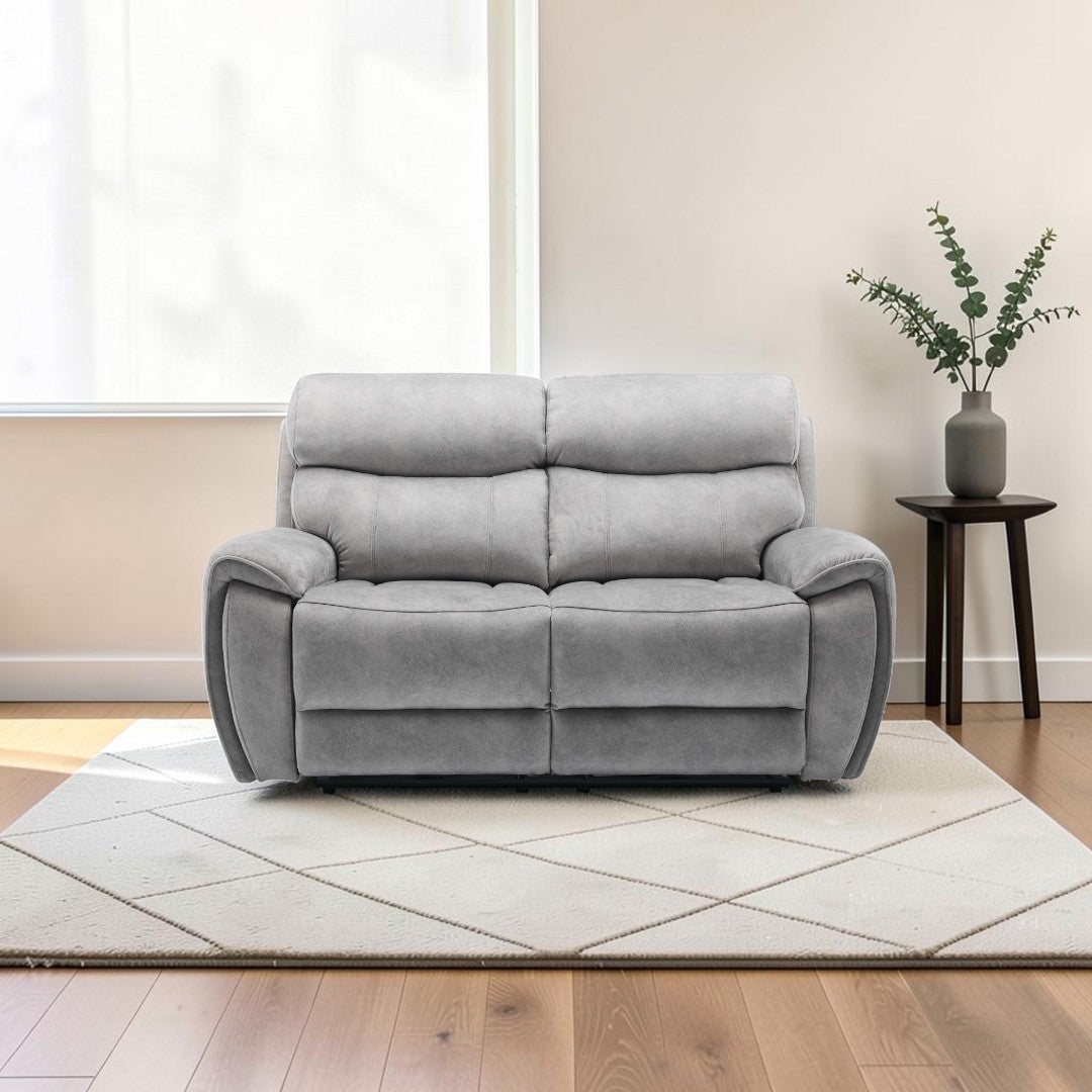 Amber Silver 2 Seater Power Recliner Sofa