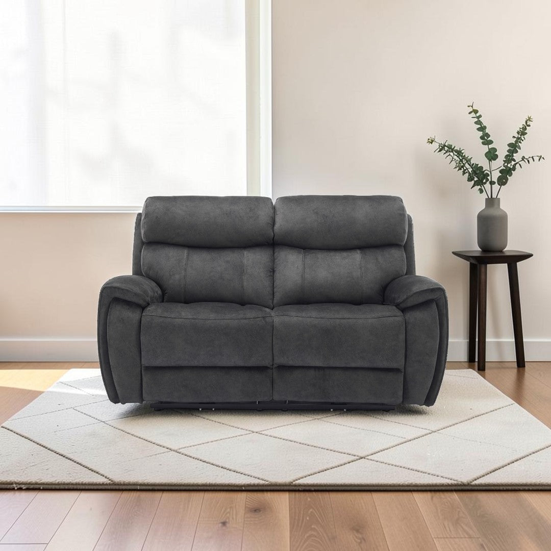 Amber Fabric Electric Recliner 3+2 Sofa Set - Graphite