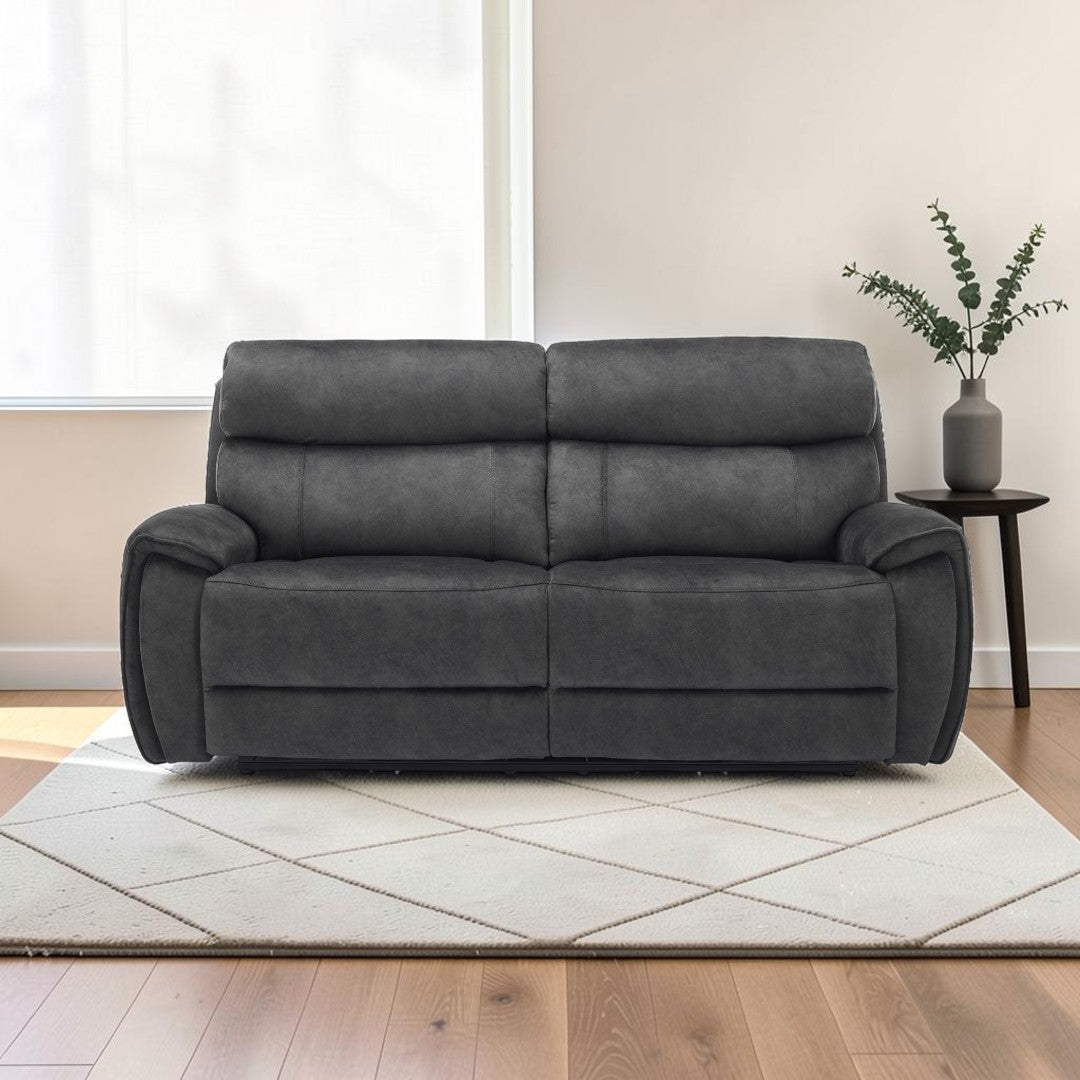 Amber Graphite 3 Seater Power Recliner Sofa