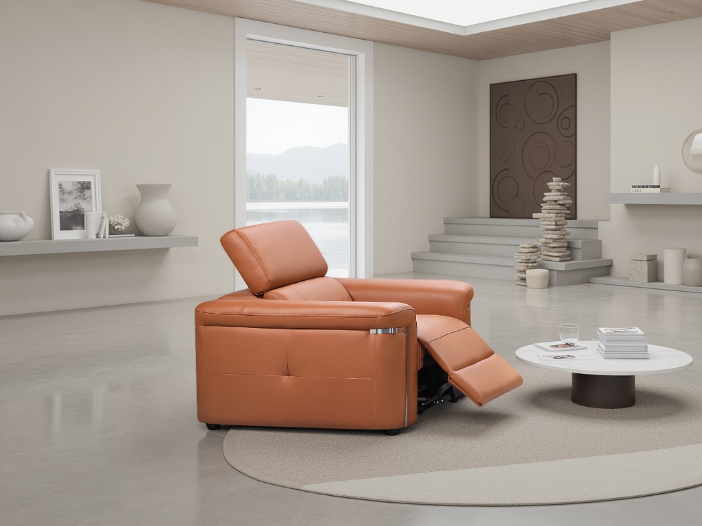 Titan Electric Recliner Sofa Tan Armchair