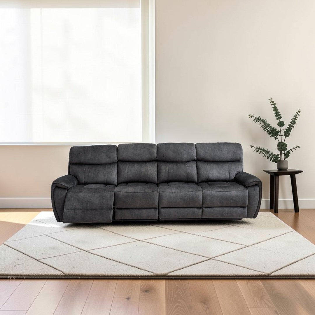 Amber Graphite 4 Seater Power Recliner Sofa