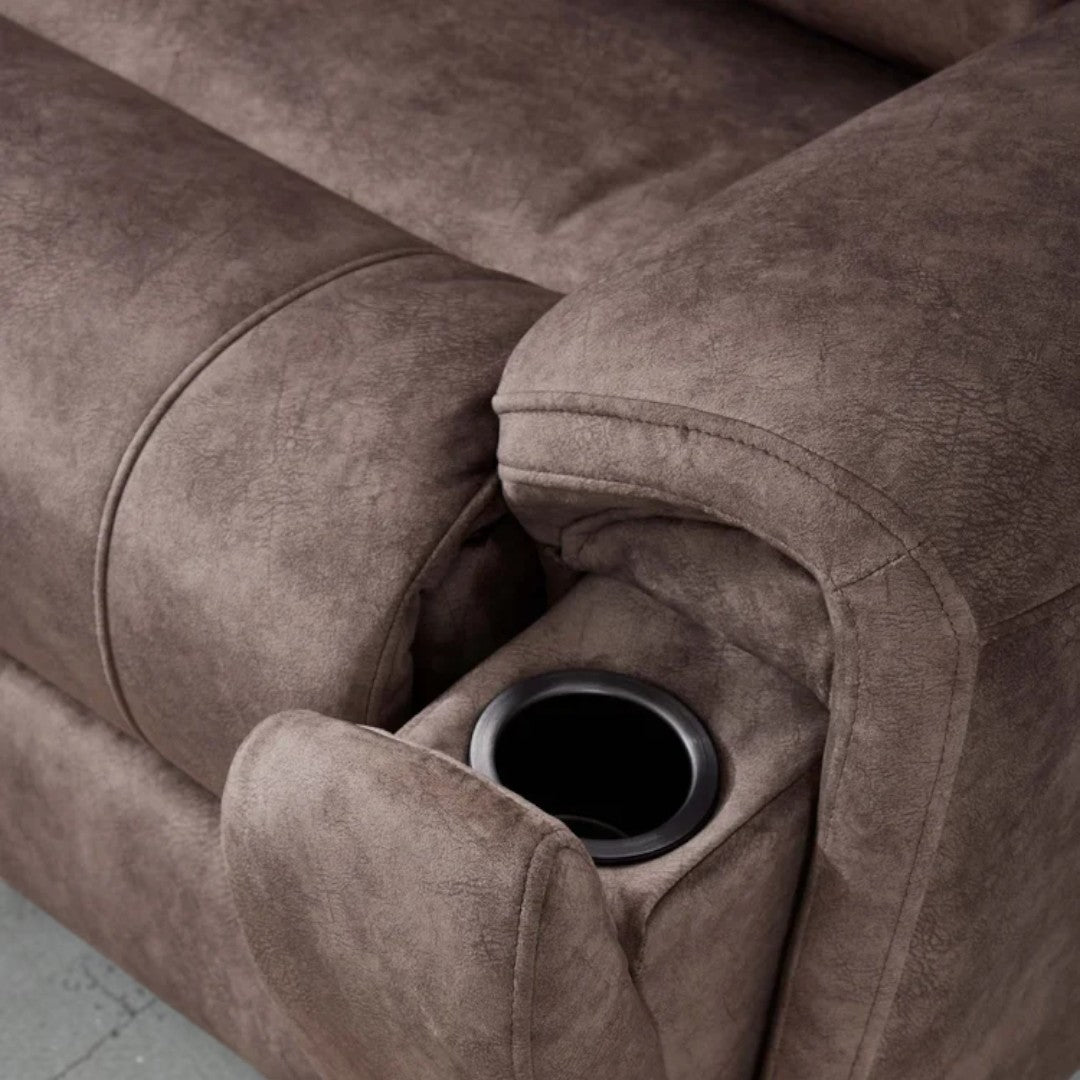 Jupiter Power Recliner Truffle Suede Corner Sofa