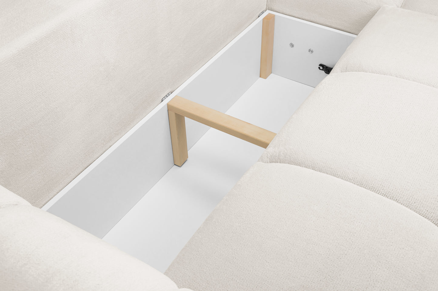 Novara Cream Universal Corner Sofa Bed