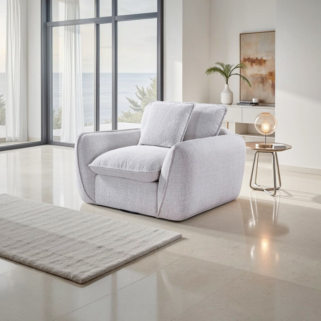 Zuno Beige Fabric Armchair