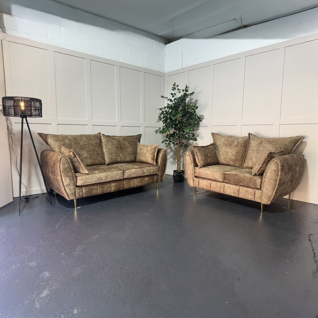 Ex-Display Brown 3+2 Seater Sofa Set