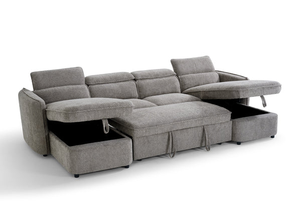 Marcella Sofabed Grey U Shape Corner
