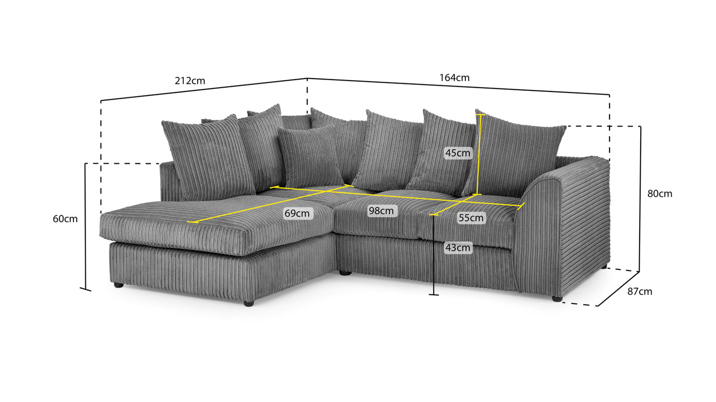 HARLEY Corner Sofa - Left Hand Facing