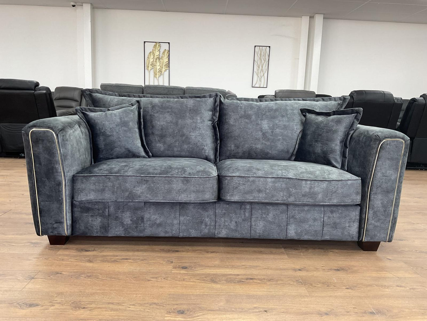 Regent Sofa Black 3 Seater
