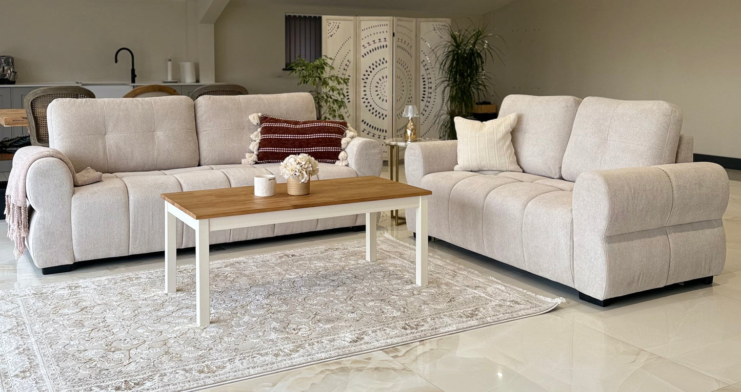 Oslo Beige Fabric 3+2 Sofa Set