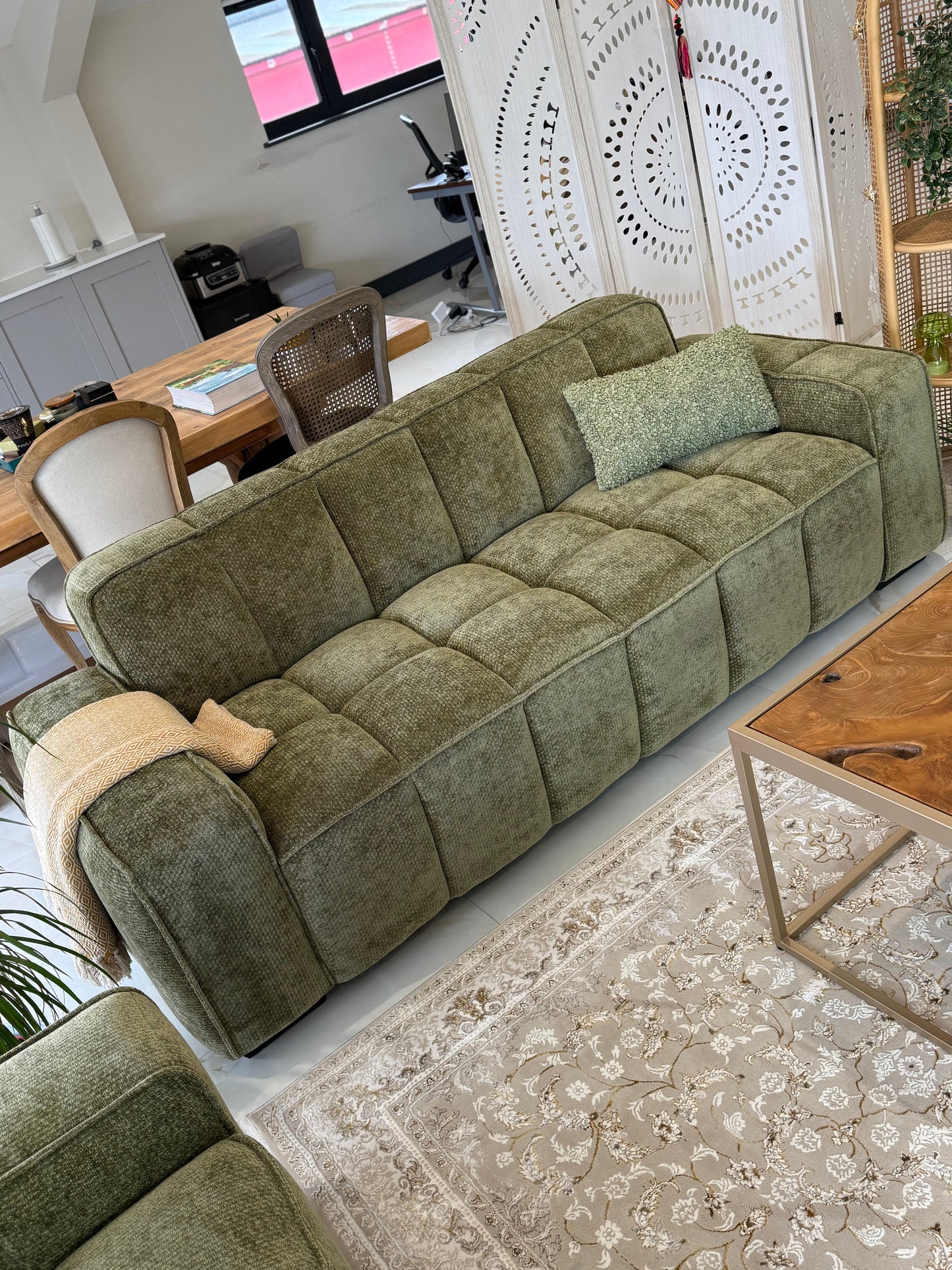 Bellmore Sofa Olive 3 Seater