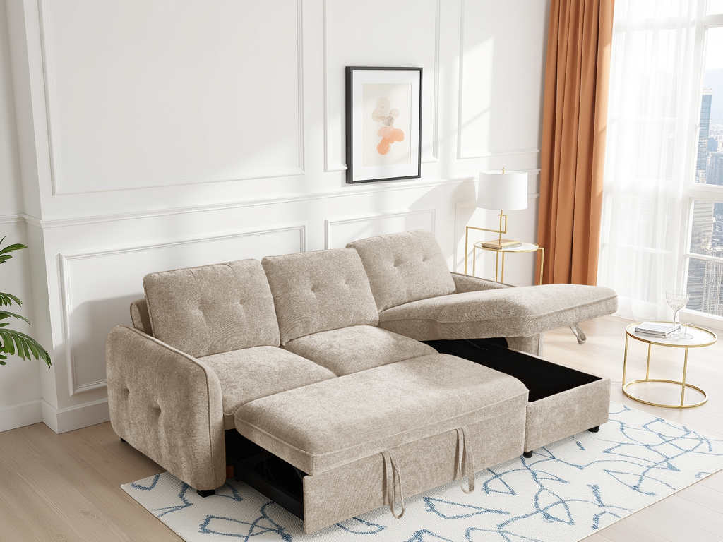 Grayson Sofabed Beige Universal Corner