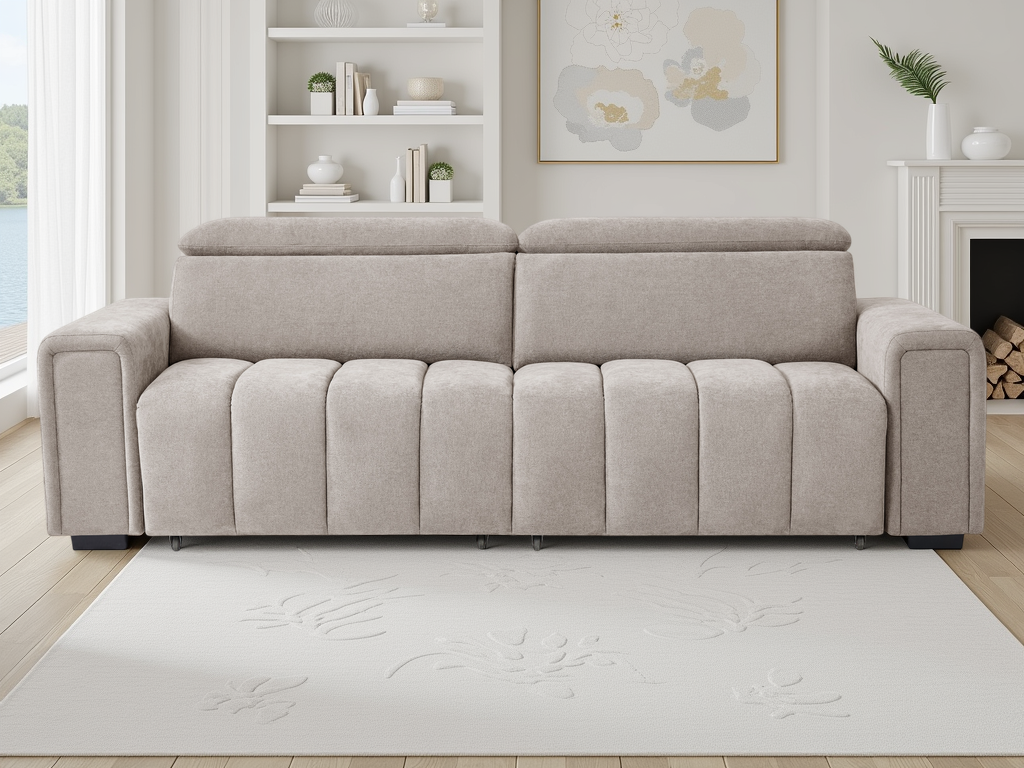Rachel Electric Sofabed Beige 3 Seater