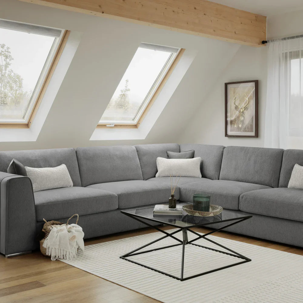 Nova Sofa Grey Large Corner