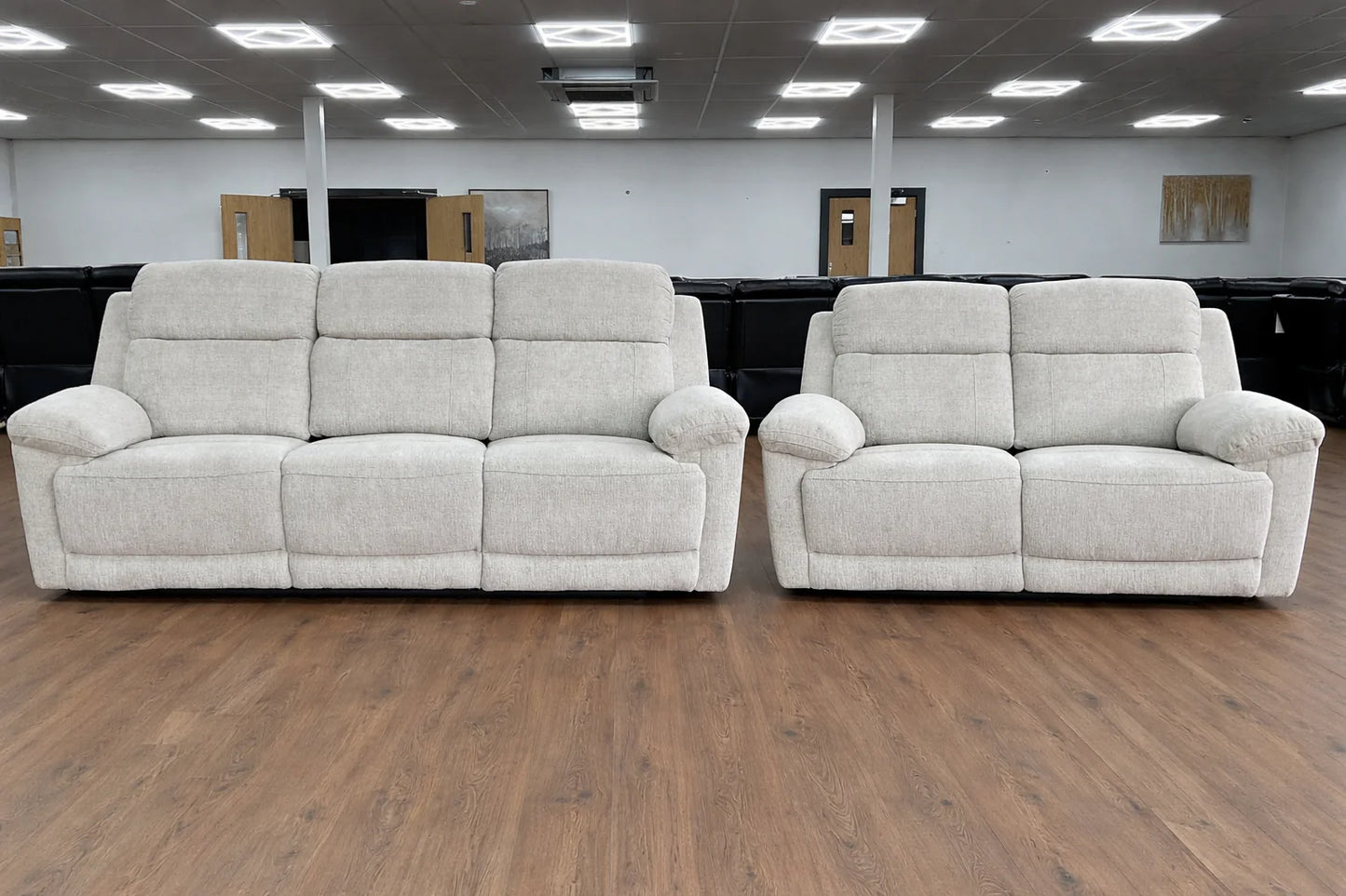Oakley Beige Fabric Electric Recliner 3+2 Sofa Set