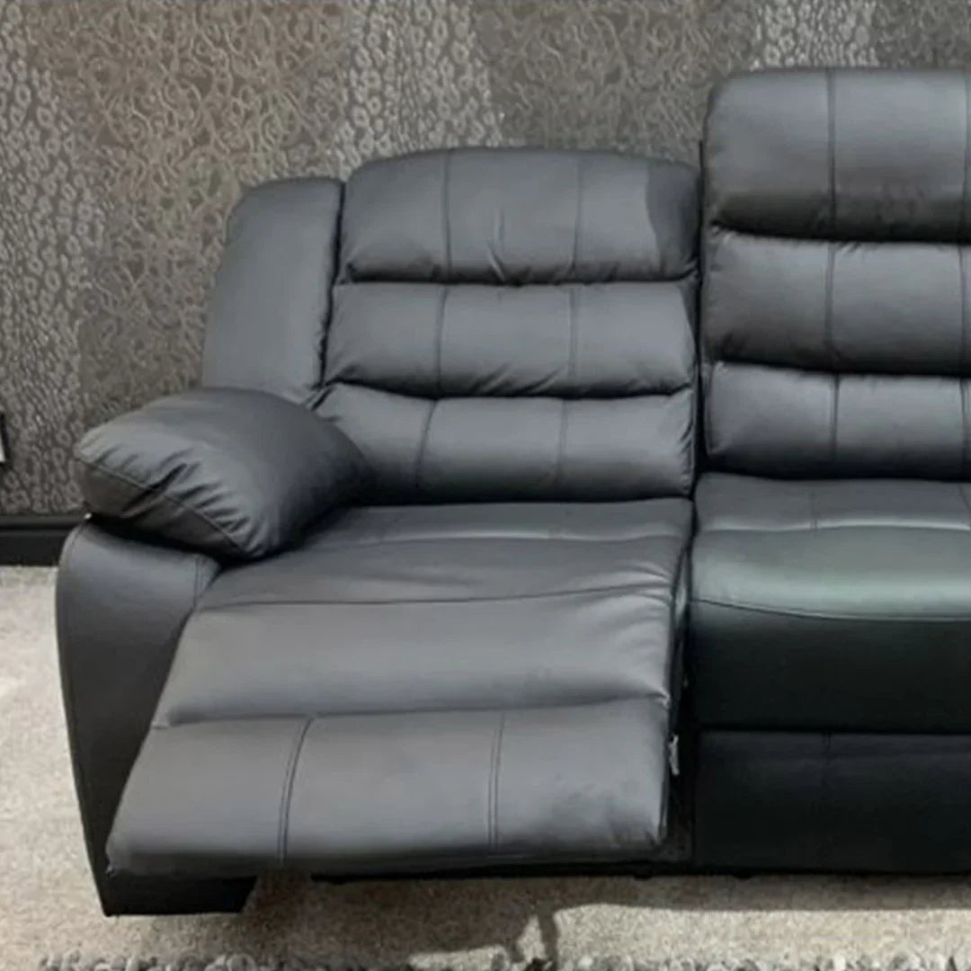 Roma Leather Recliner Sofa - 3+2 Seater Sofa Grey