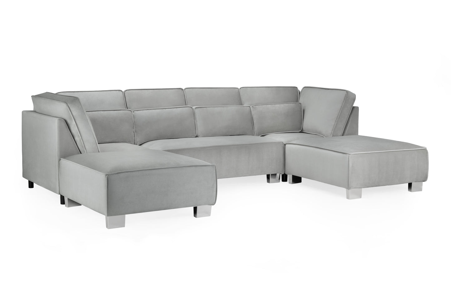 Sloane Plush Velvet U-Shape Sofa