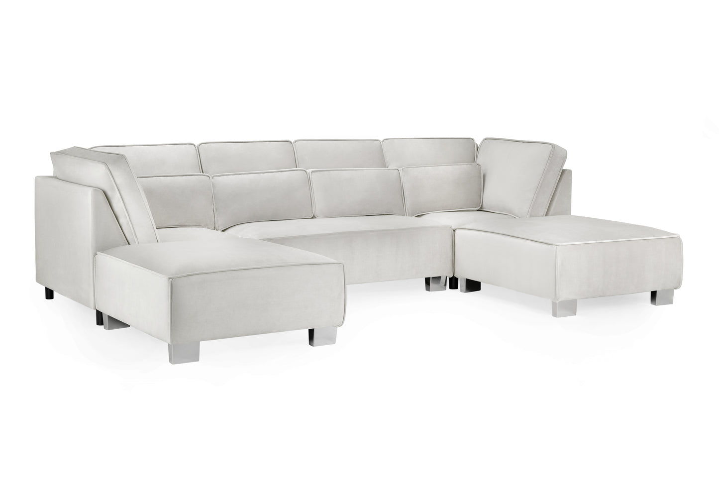 Sloane Plush Velvet U-Shape Sofa