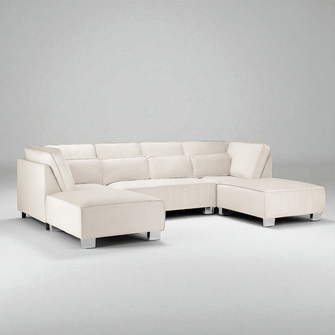Sloane Plush Velvet U-Shape Sofa