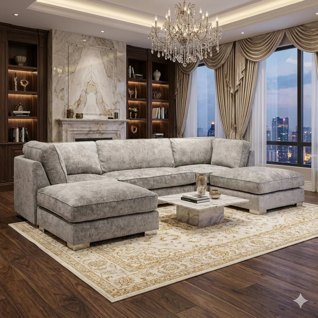 Monaco Large Beige U-Shape Sofa