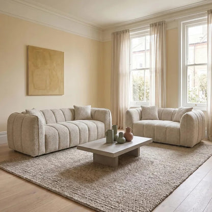 Valmont Beige Fabric 3+2 Sofa Set