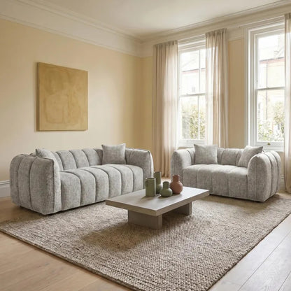 Valmont Grey Fabric 3+2 Sofa Set