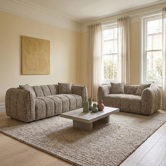 Valmont Mocha Fabric 3+2 Sofa Set