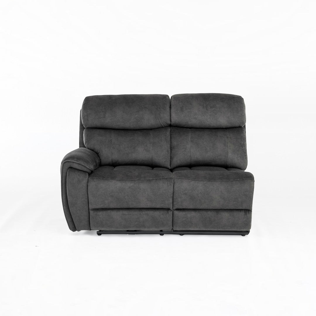 Amber Fabric Electric Recliner Modular Corner Sofa - Graphite