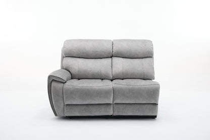 Amber Fabric Electric Recliner Modular Corner Sofa - Silver