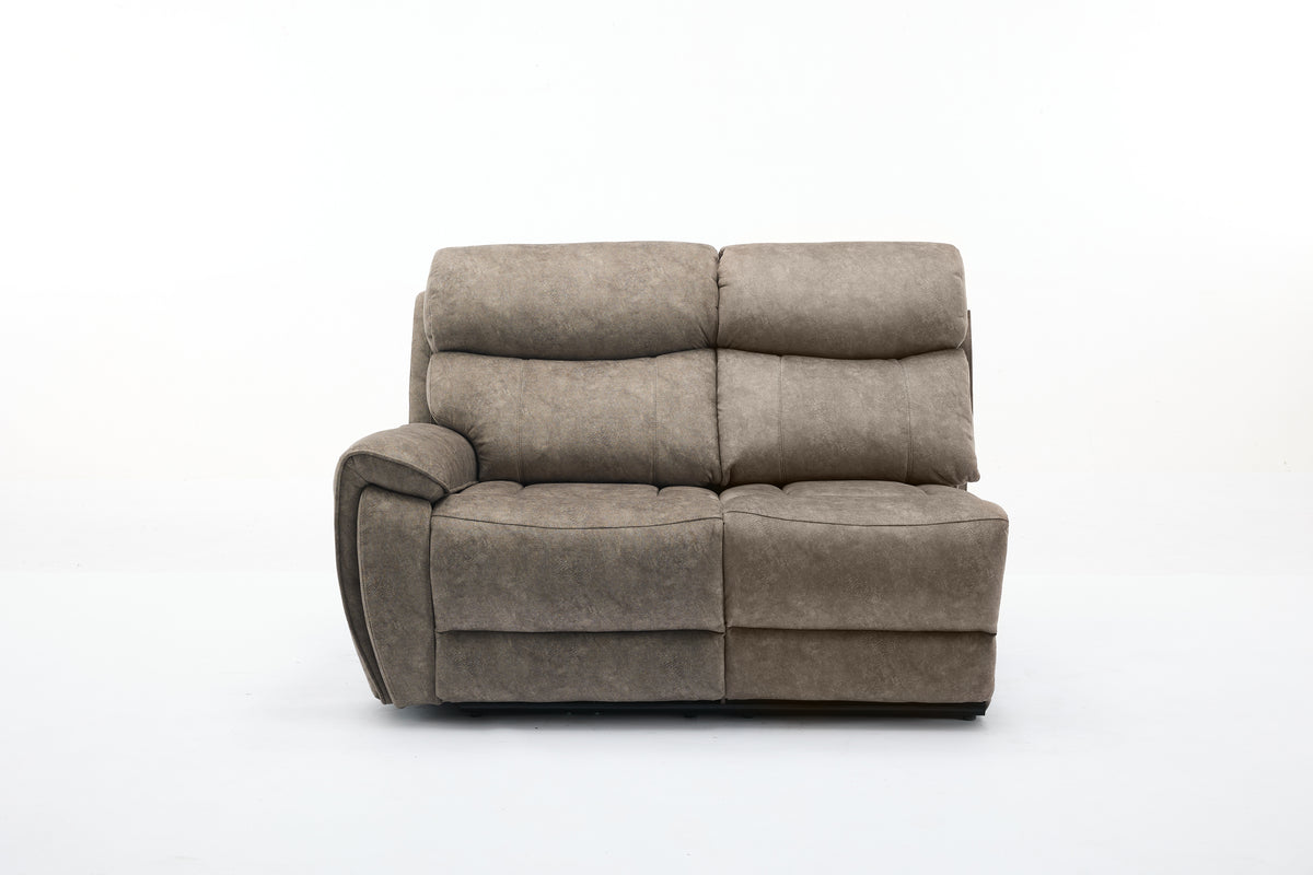 Amber Fabric Electric Recliner Modular Corner Sofa - Taupe