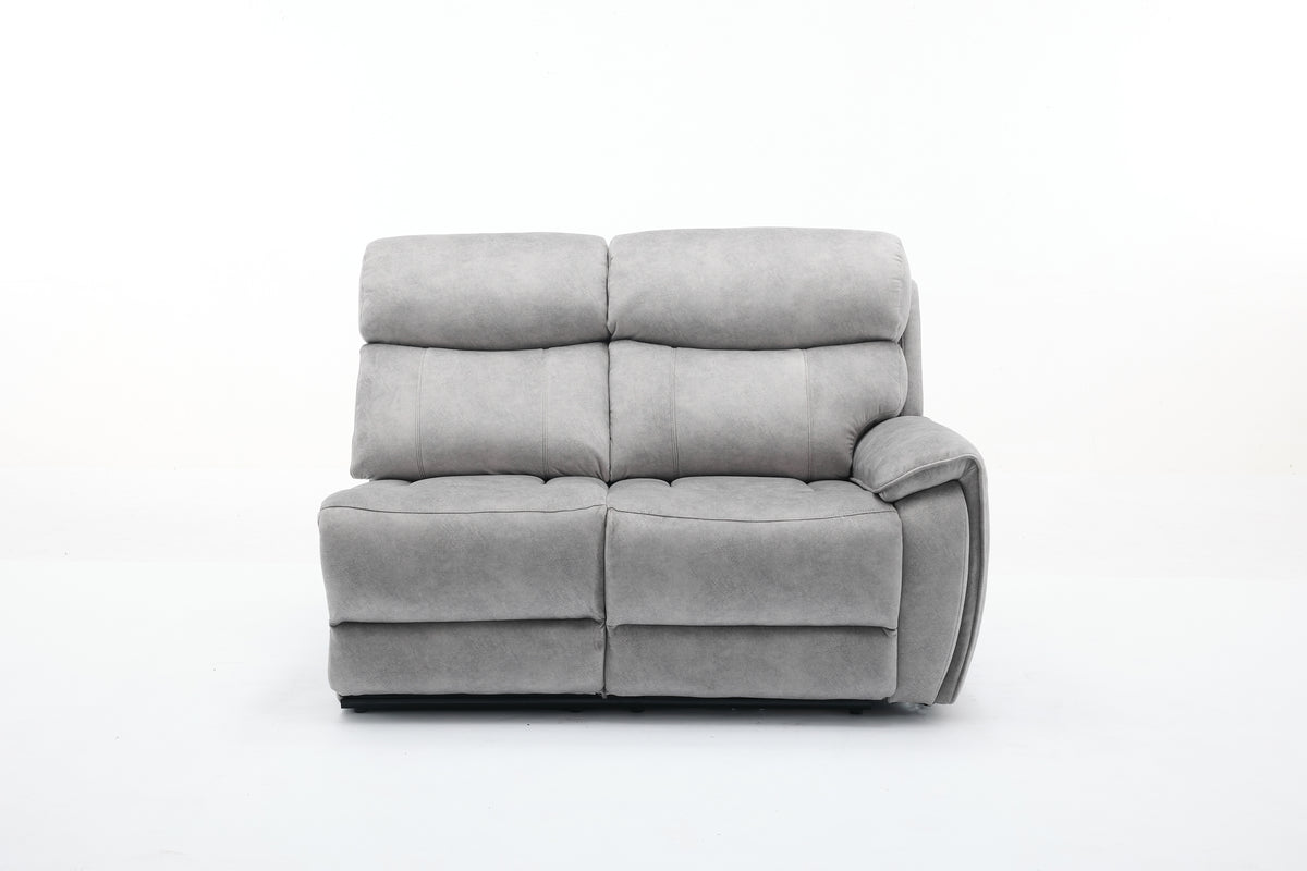 Amber Fabric Electric Recliner Modular Corner Sofa - Silver