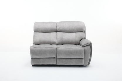Amber Fabric Electric Recliner Modular Corner Sofa - Silver