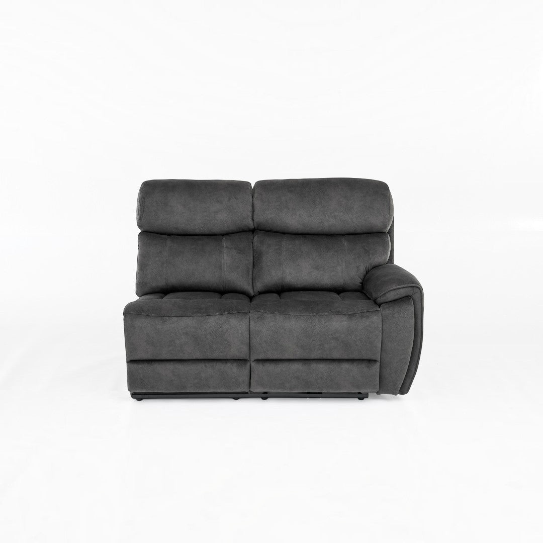 Amber Fabric Electric Recliner Modular Corner Sofa - Graphite