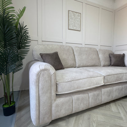 Eden Cream Suede Corner Sofa
