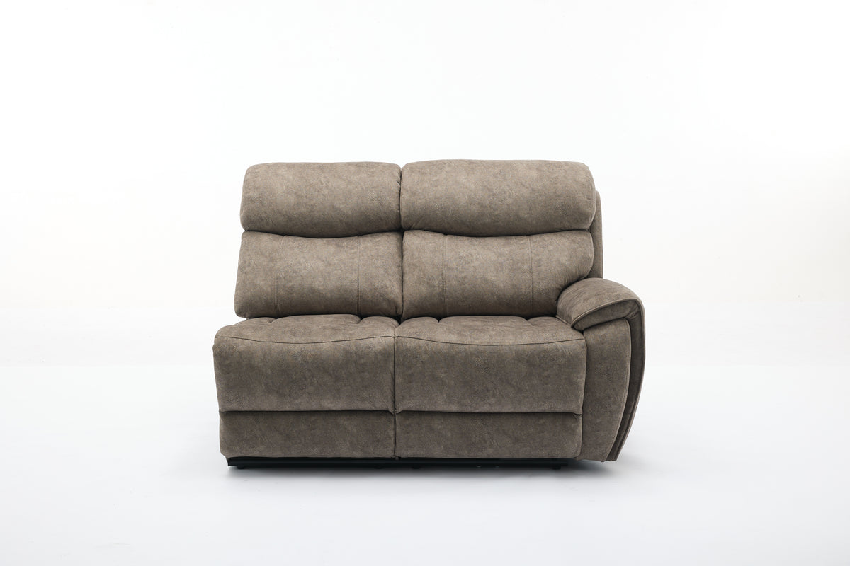 Amber Fabric Electric Recliner Modular Corner Sofa - Taupe