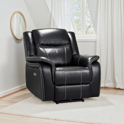 Signature Tech Electric Recliner Armchair Black Leather