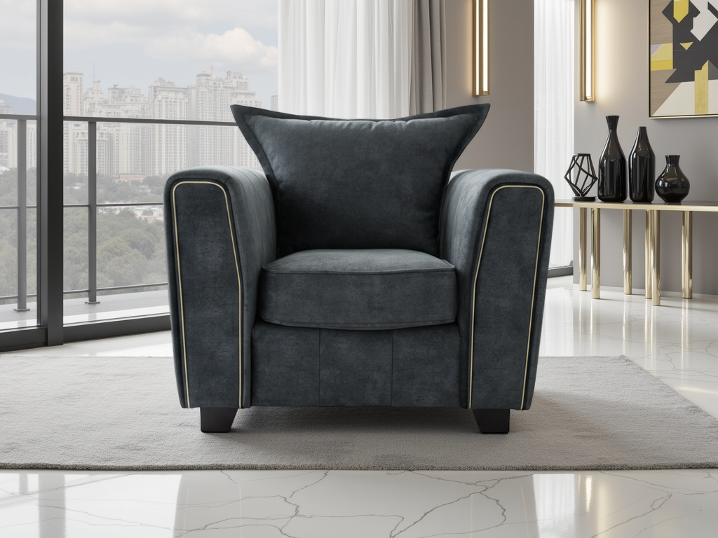 Regent Sofa Black Armchair