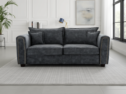 Regent Sofa Black 3 Seater