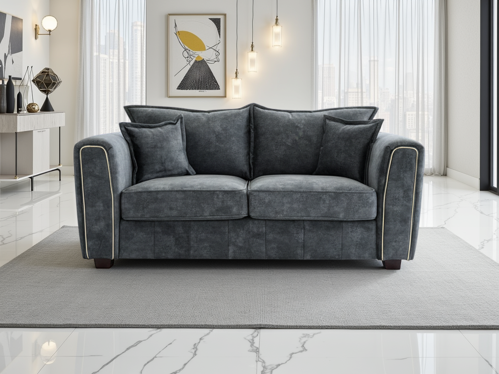 Regent Sofa Black 2 Seater