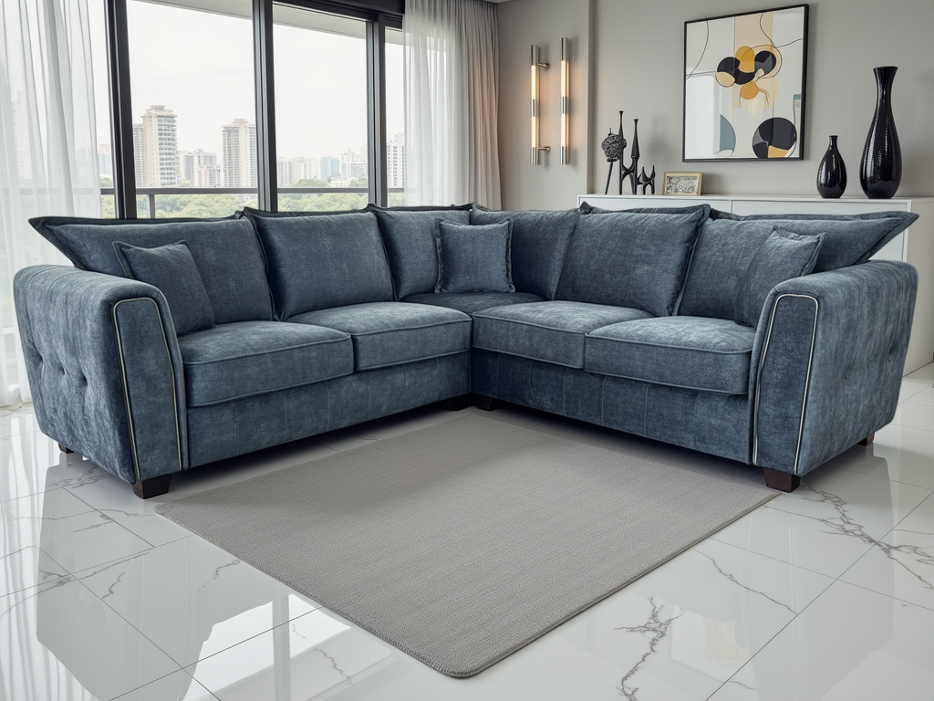 Regent Sofa Black Large Corner