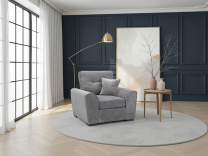 Poppy Grey Fabric Armchair Sofa