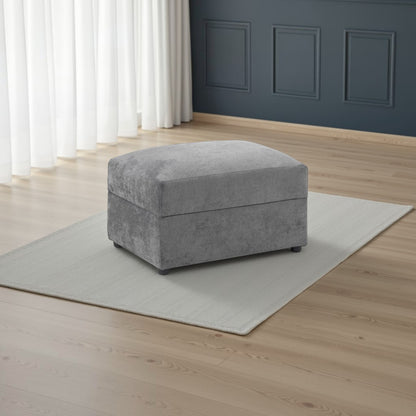 Poppy Grey Fabric Footstool