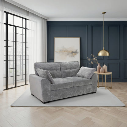 Poppy Grey Fabric 3 Seater Sofa