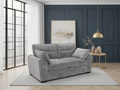 Poppy Grey Fabric 3 Seater Sofa