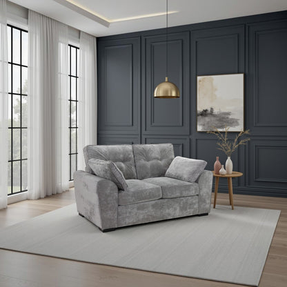 Poppy Grey Fabric 2 Seater Sofa