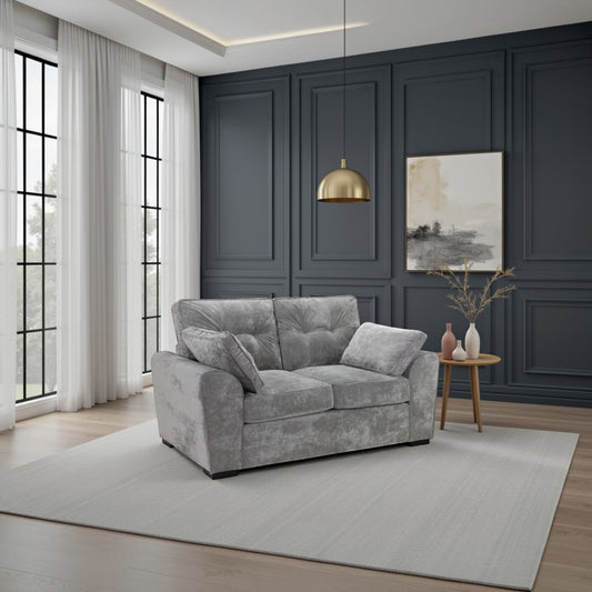 Poppy Grey Fabric 2 Seater Sofa