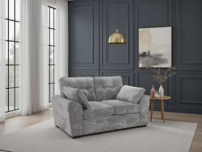 Poppy Grey Fabric 2 Seater Sofa