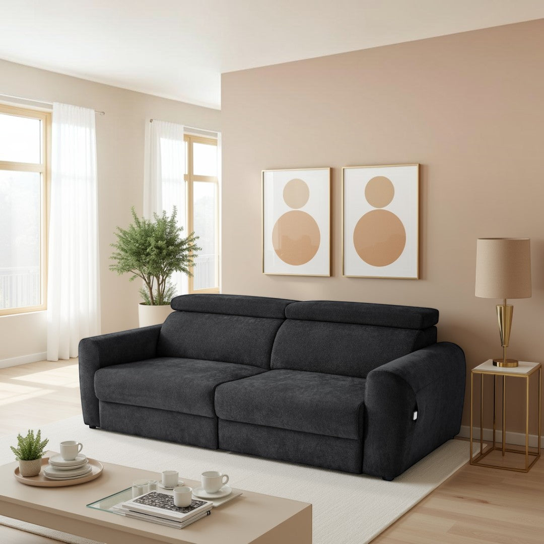 Nolan Electric Sofabed Black 3 Seater
