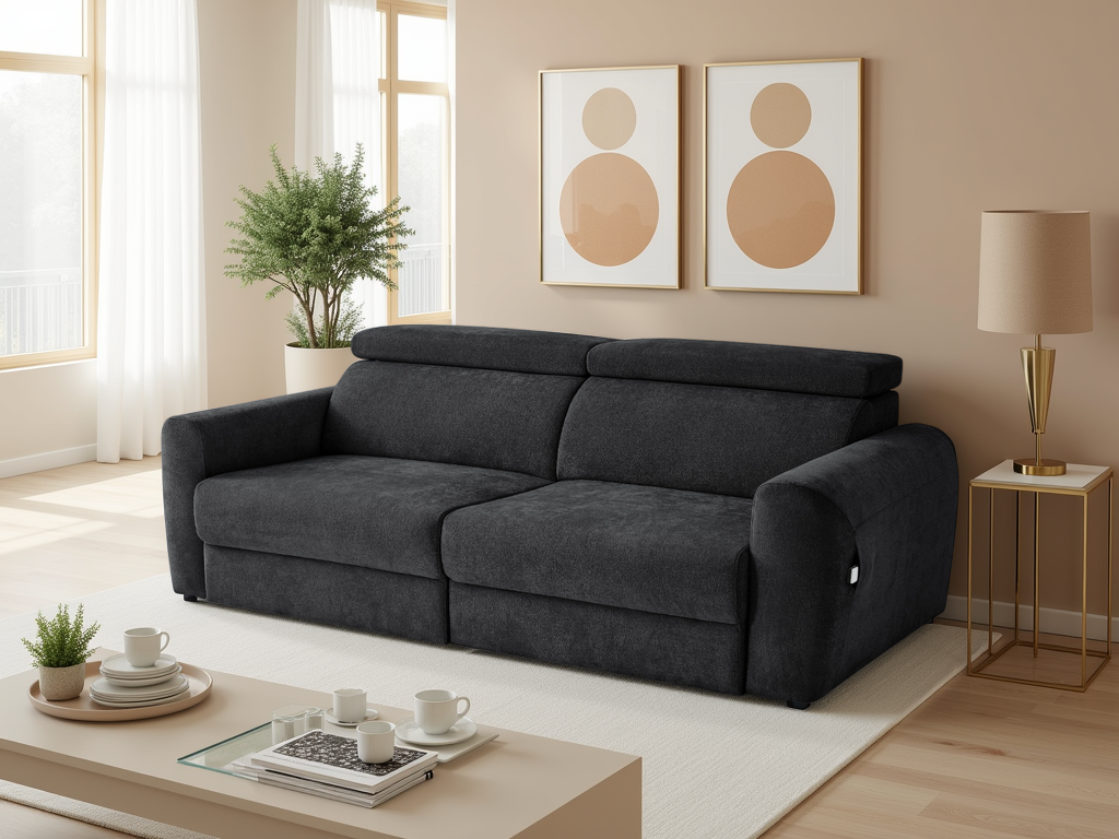 Nolan Electric Sofabed Black 3 Seater